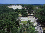 Chenes Edifice at Uxmal Ruins - uxmal mayan ruins,uxmal mayan temple,mayan temple pictures,mayan ruins photos